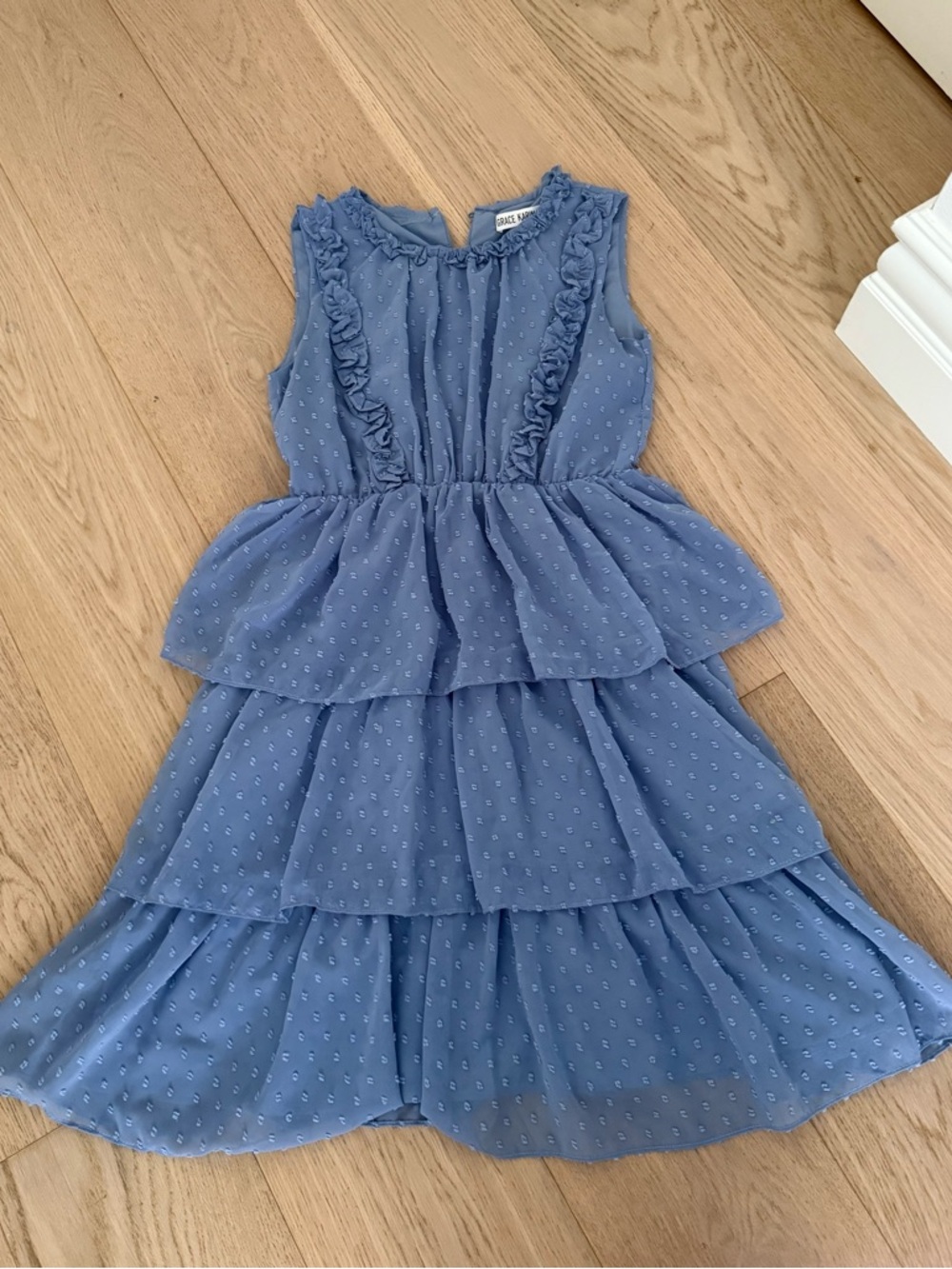 Grace Karin Blue Ruffled Tiered Girls' Dress